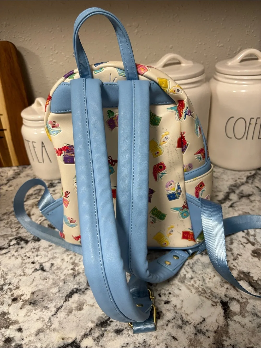 Loungefly Kids Disney Storybook Mini Backpack in Cream with Pastel Accents